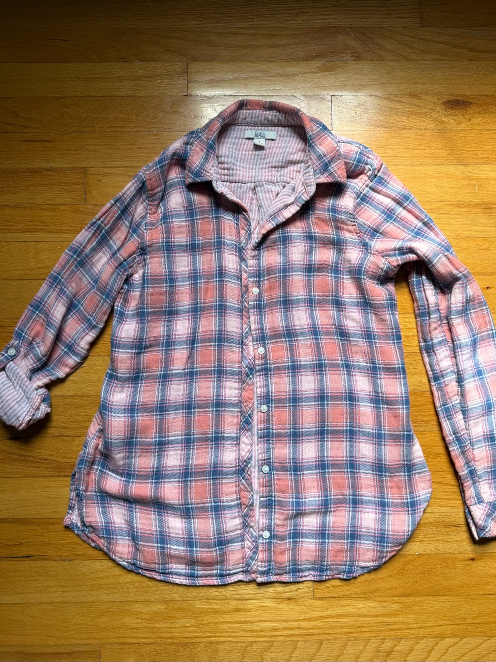 Croft & Barrow Pink Plaid Button-Down Shirt